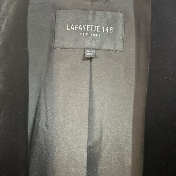 Lafayette 148 New York Cecily Velvet Open-Front Topper Jacket - Black XL - Picture 2 of 4